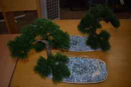 *2 Artificial Decorative Bonsai Trees