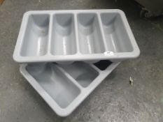 * 2 x grey cutlery trays