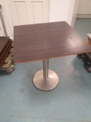 * 4 x S/S pedestal table bases with dark tops