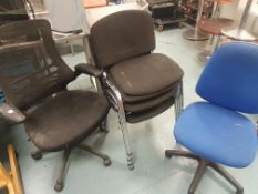 * selection of chairs - 2 x swivel, 4 x stacking