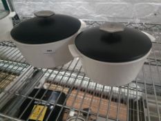 * 2 x ceramic cooking pots with lids
