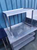 * S/S bench with under and over shelves