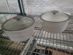 * 2 x ceramic cooking pots with lids