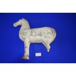 Chinese Terracotta White Painted Horse (missing rear feet and tail)