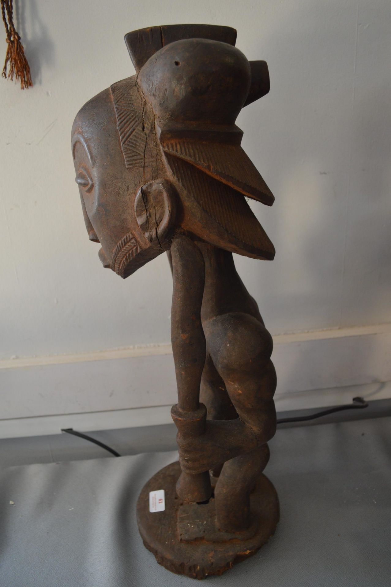 Luba Carved Wooden Male Tribal Fertility Figure - Image 4 of 4