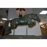 Large carved Soapstone Figure of a Horse 70cm long