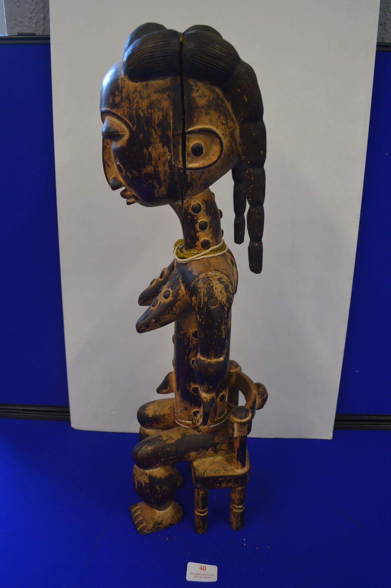 Yoruba Seated Female Fertility Figure with Mechanical Arms - Image 2 of 5