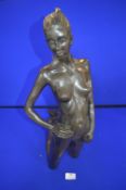 Modern Decorative Resin Nude Kneeling Sculpture