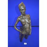 Modern Decorative Resin Nude Kneeling Sculpture