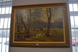 Oil on Canvas Woodland View of Dyrehaven by K. Drews 1939