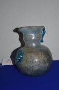 Roman Glass Jug with Applied Lime Head Detail