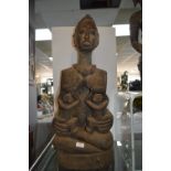 Large Carved Wooden African Fertility Figure 80cm tall