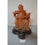 Chinese Carved Stone Scholar on Stand