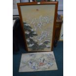 Two Chinese Silk Painting