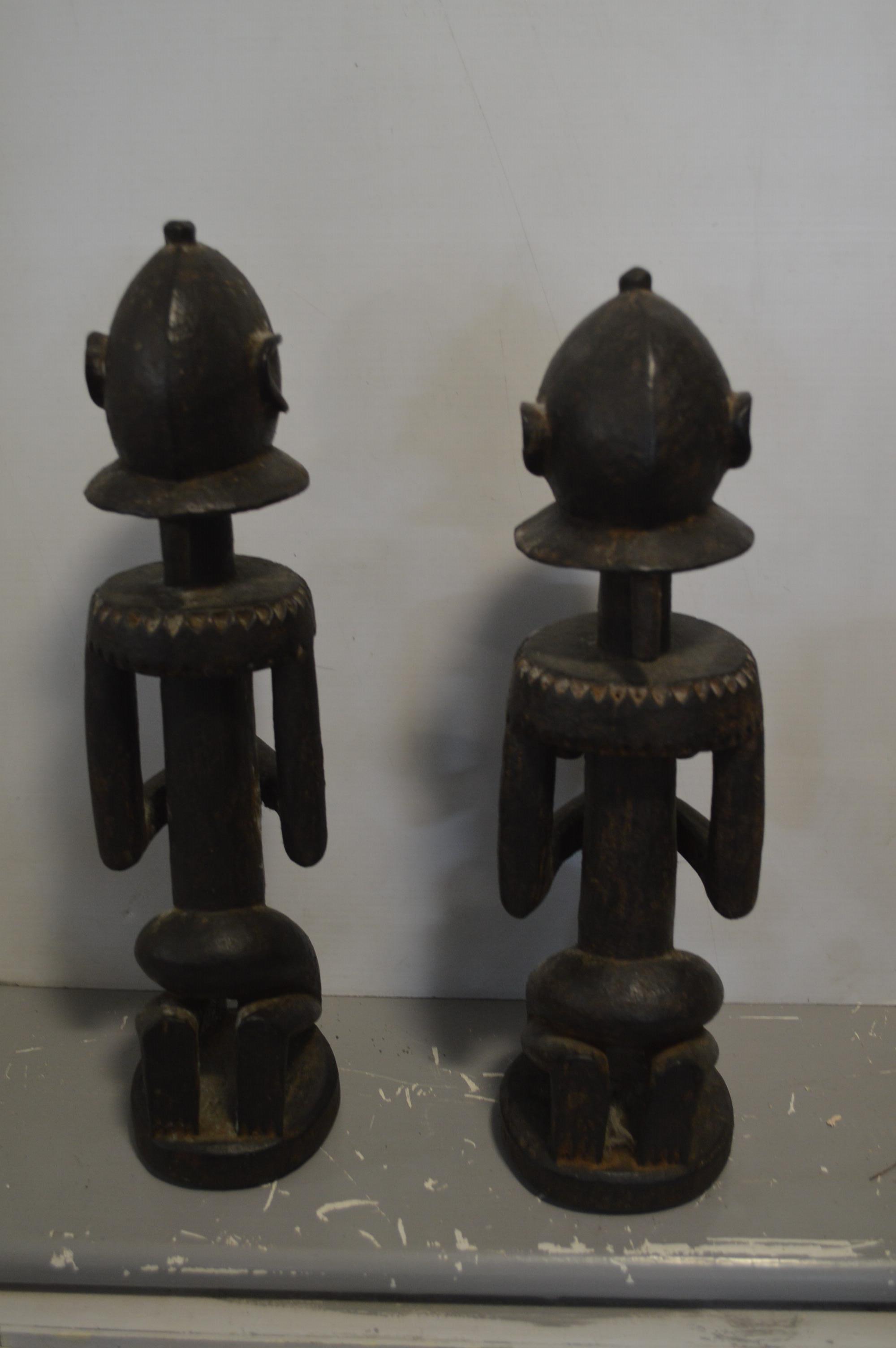 Pair of Baule African Tribal Carved Wooden Fertility Figures - Image 3 of 3