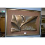 Cyclone Cityscape Bas-Relief Bronze Sculpture by Giovanni Schoeman