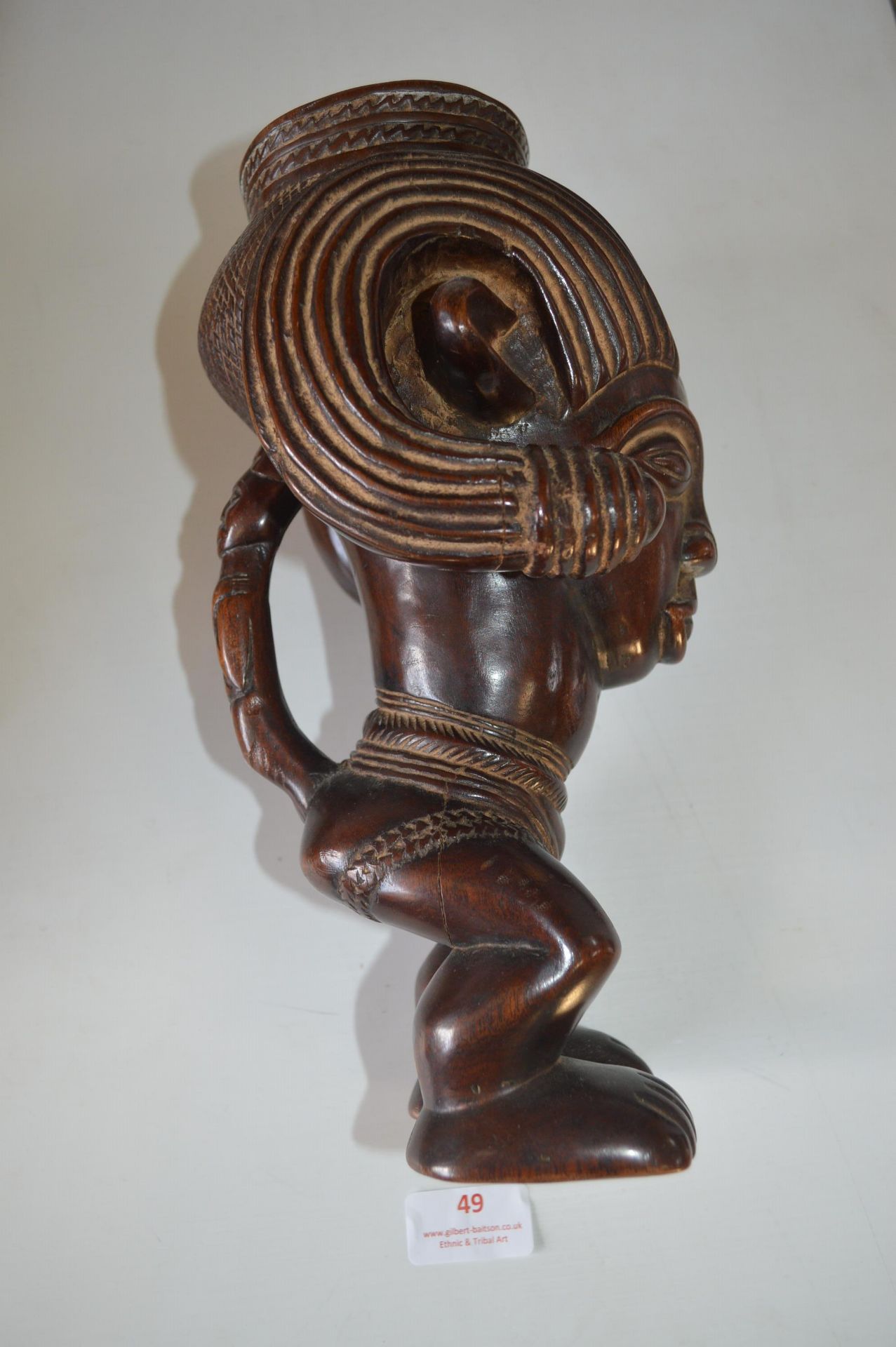 Kuba Carved Wooden Cup - Image 2 of 4