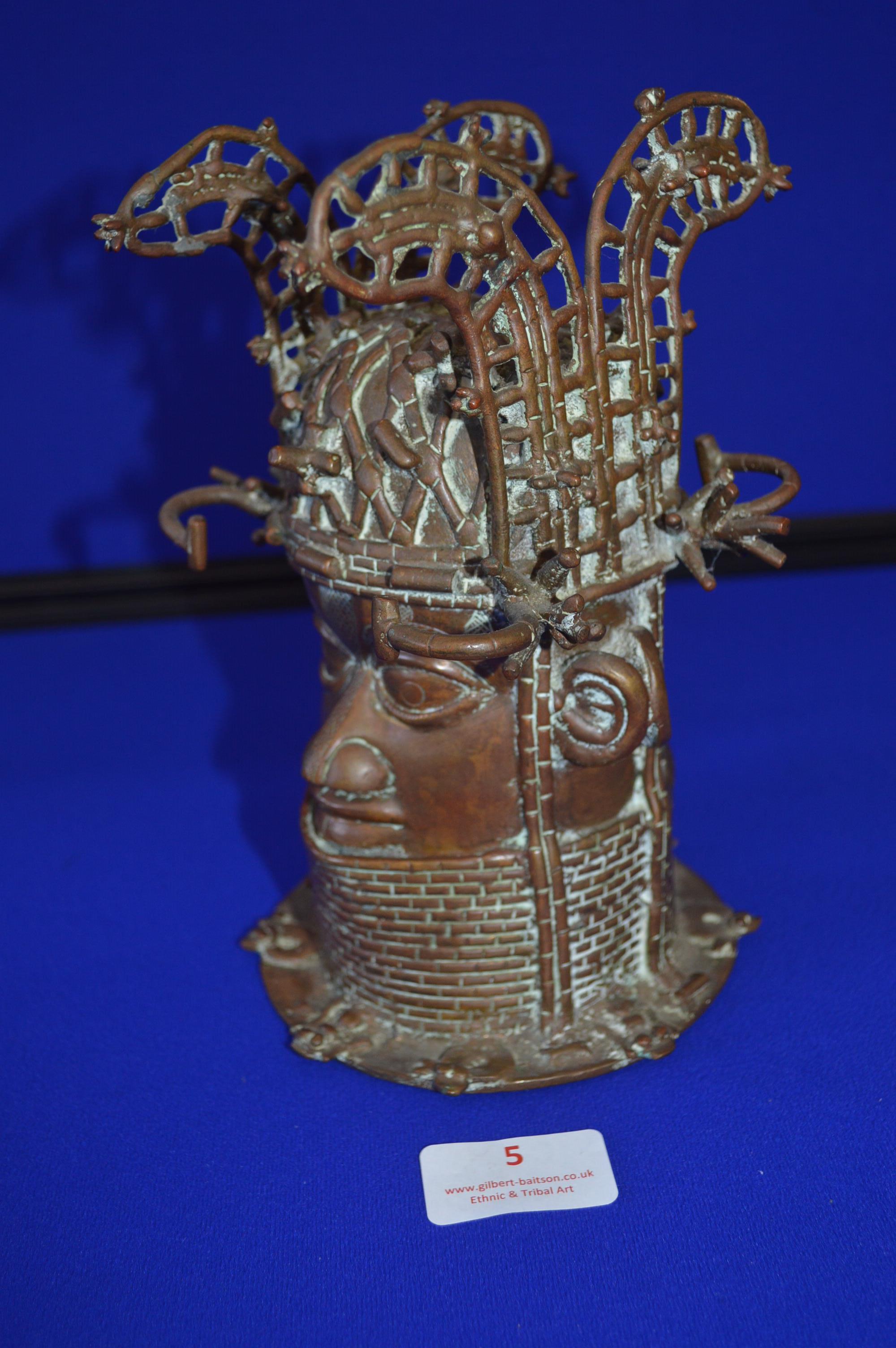 Benin Bronze Head - Image 4 of 5