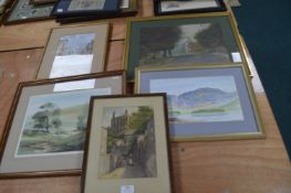 Five Watercolour Landscapes and Village Scenes Including Beverly, Melton, etc.
