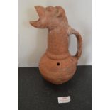 Benin Terracotta Animal Jug (some faults to spout)