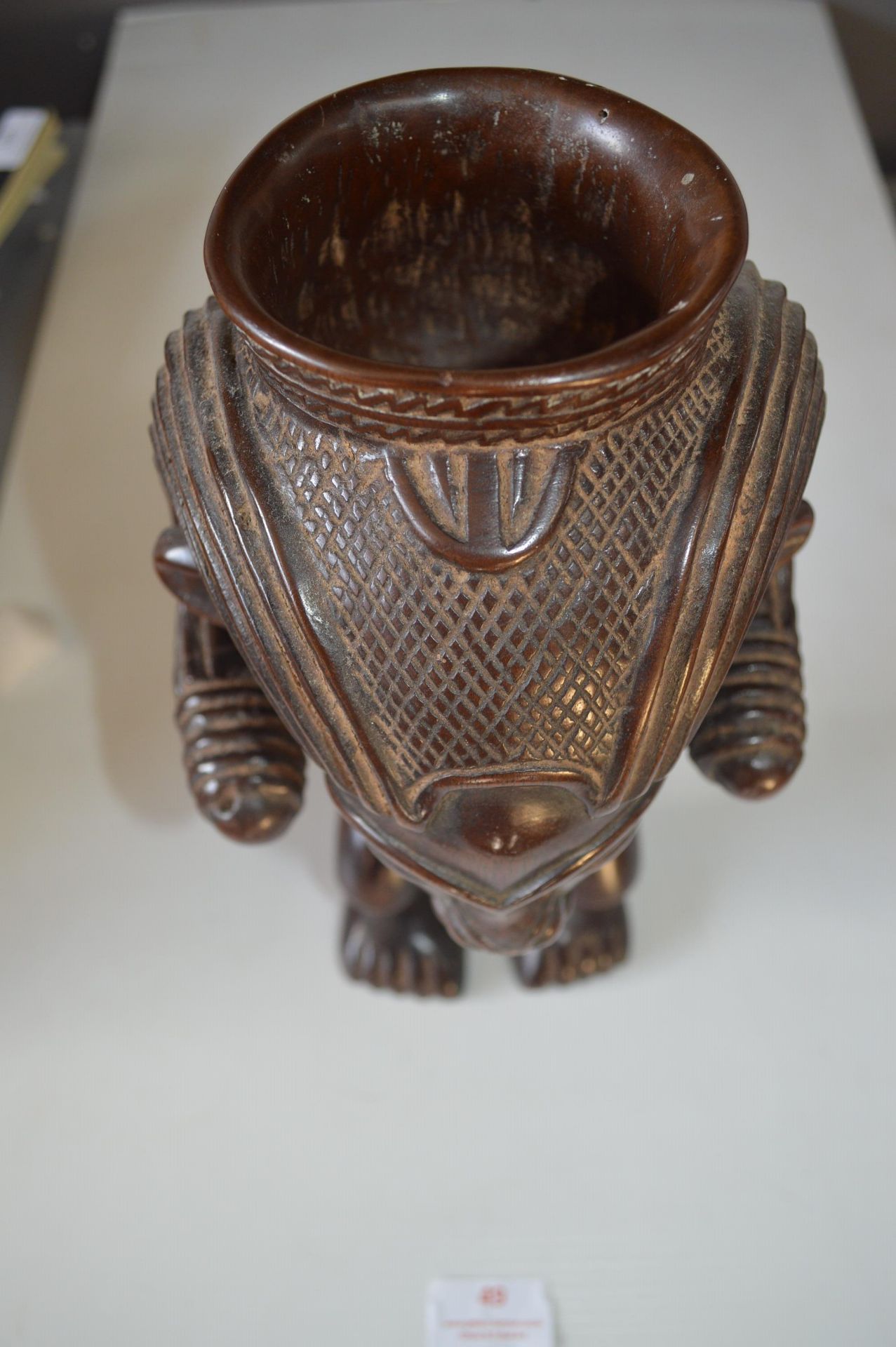 Kuba Carved Wooden Cup - Image 4 of 4