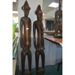 Pair of Large Senufo Fertility Figures 140cm tall