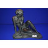 French Bronze Reclining Nude by Rudolf Marcuse 57cm long