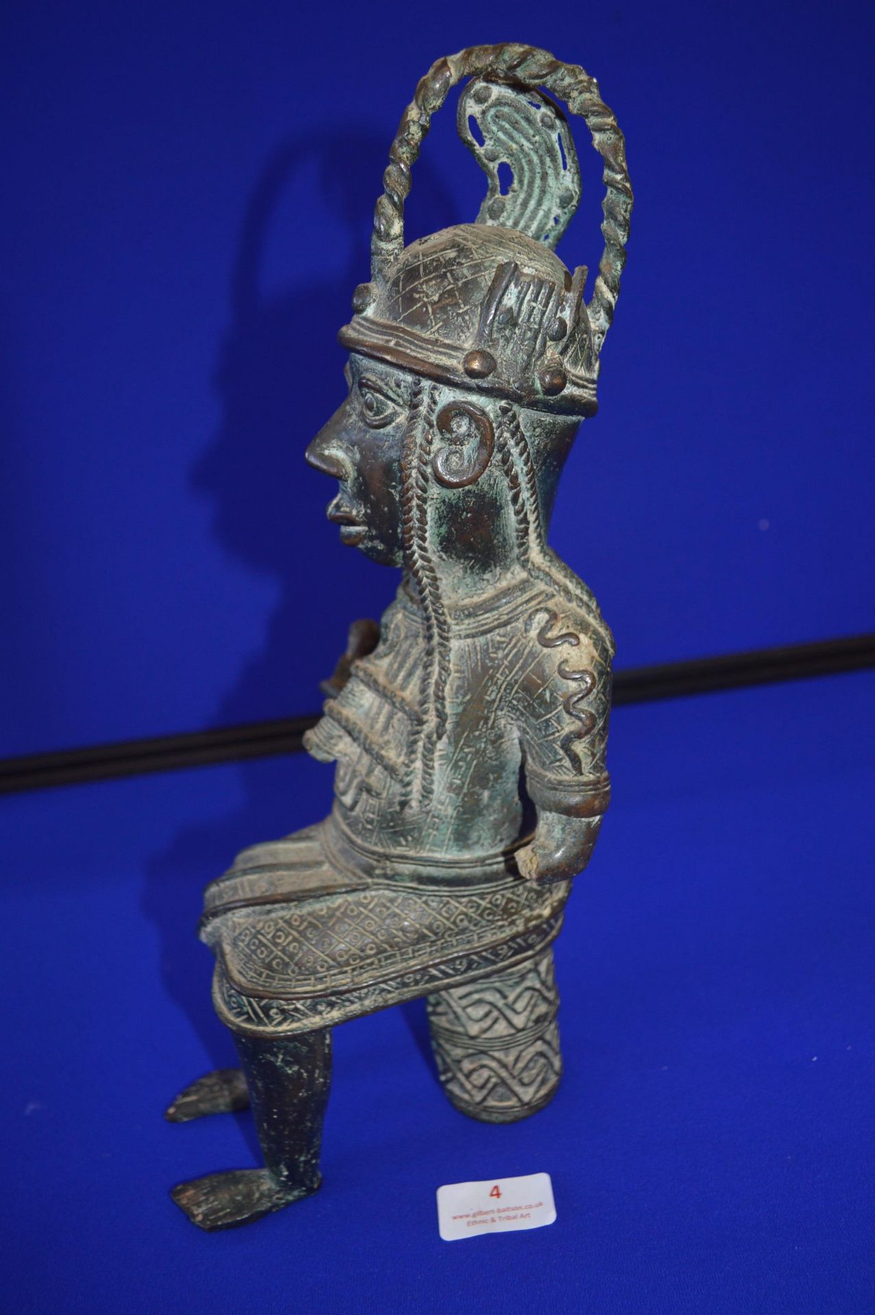 Benin Bronze Seated Figure (AF) - Image 5 of 6