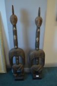 Pair of Carved African Tribal Fertility Figures