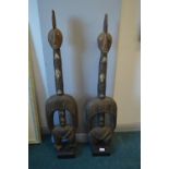 Pair of Carved African Tribal Fertility Figures