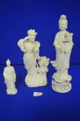 Three White Porcelain Chinese Figures