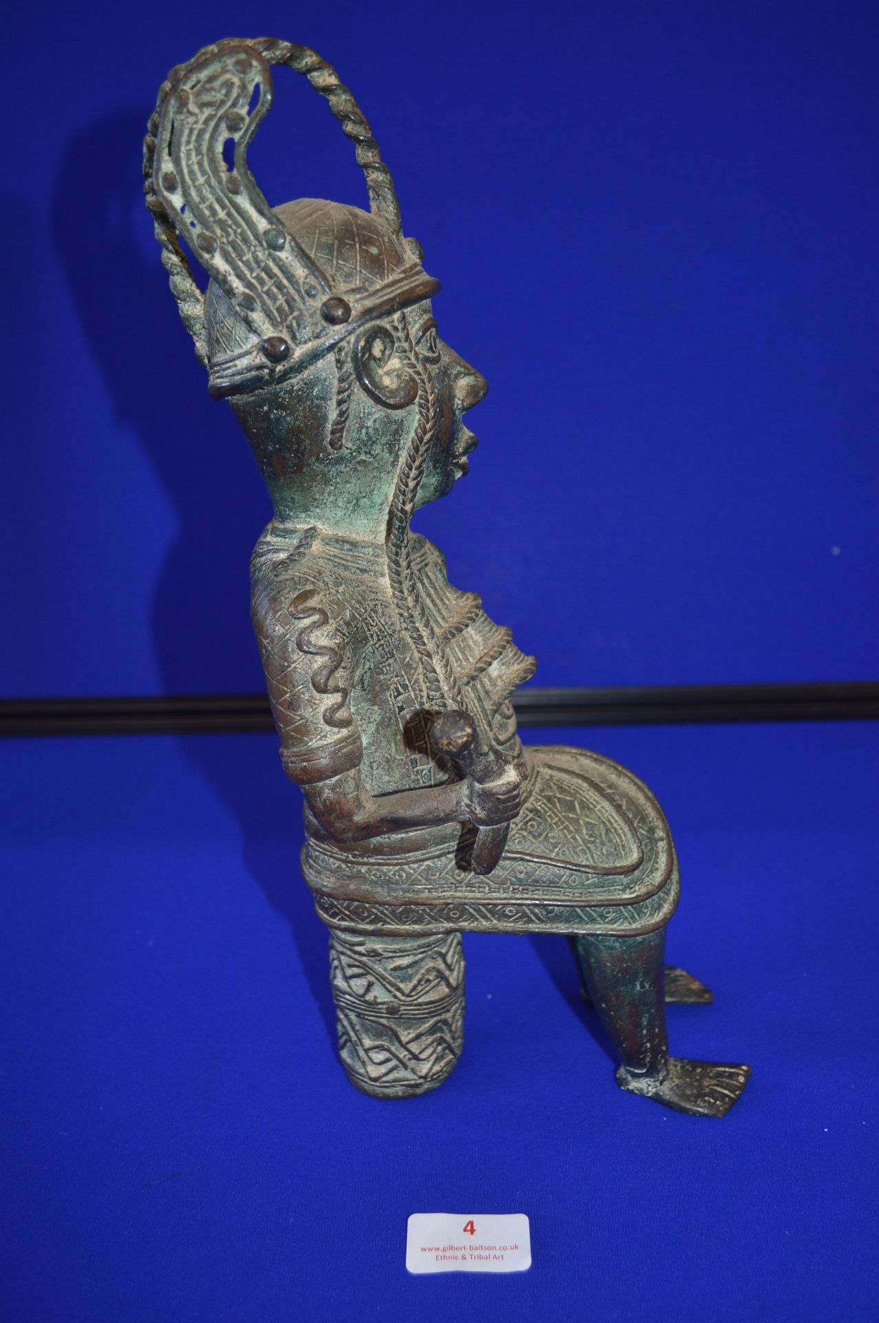 Benin Bronze Seated Figure (AF) - Image 3 of 6