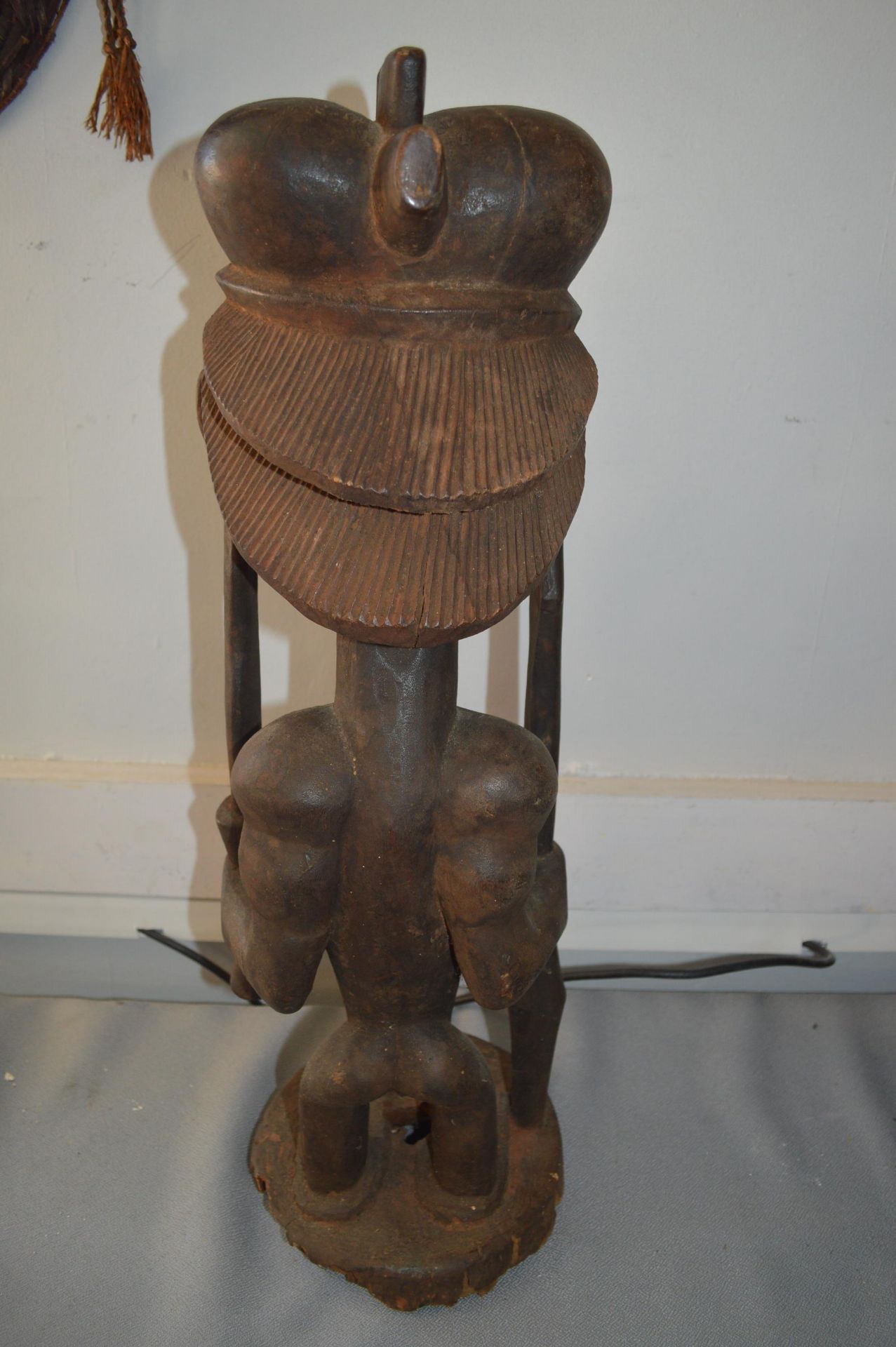 Luba Carved Wooden Male Tribal Fertility Figure - Image 3 of 4