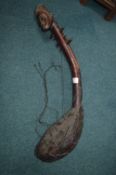 Tribal Leather and Wood String Instrument