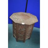 Indian Carved Hardwood Folding Table