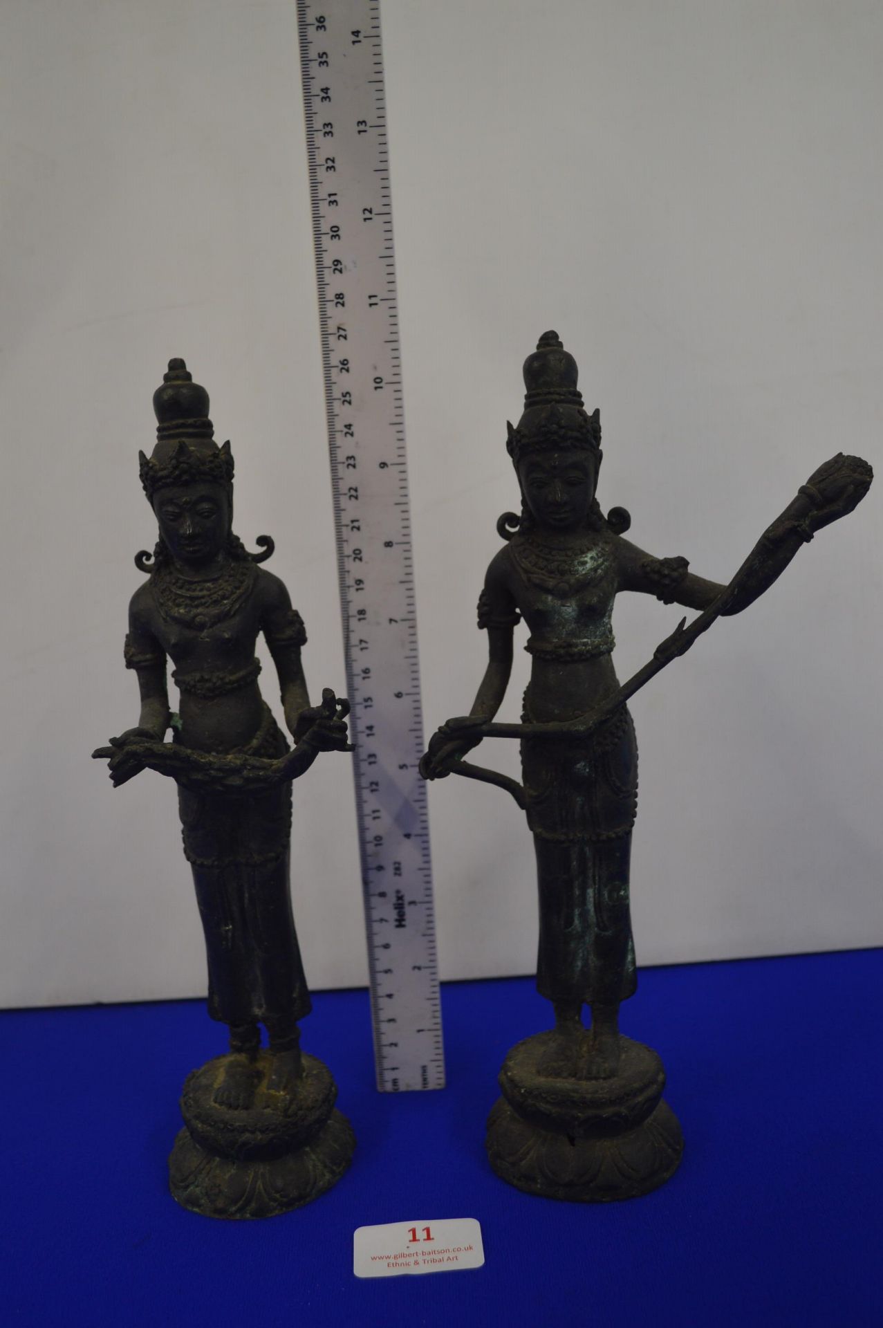 Pair of Bronze Bodhisattva Figures - Image 2 of 5