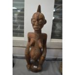 Baule African Tribal Carved Wooden Fertility Figure