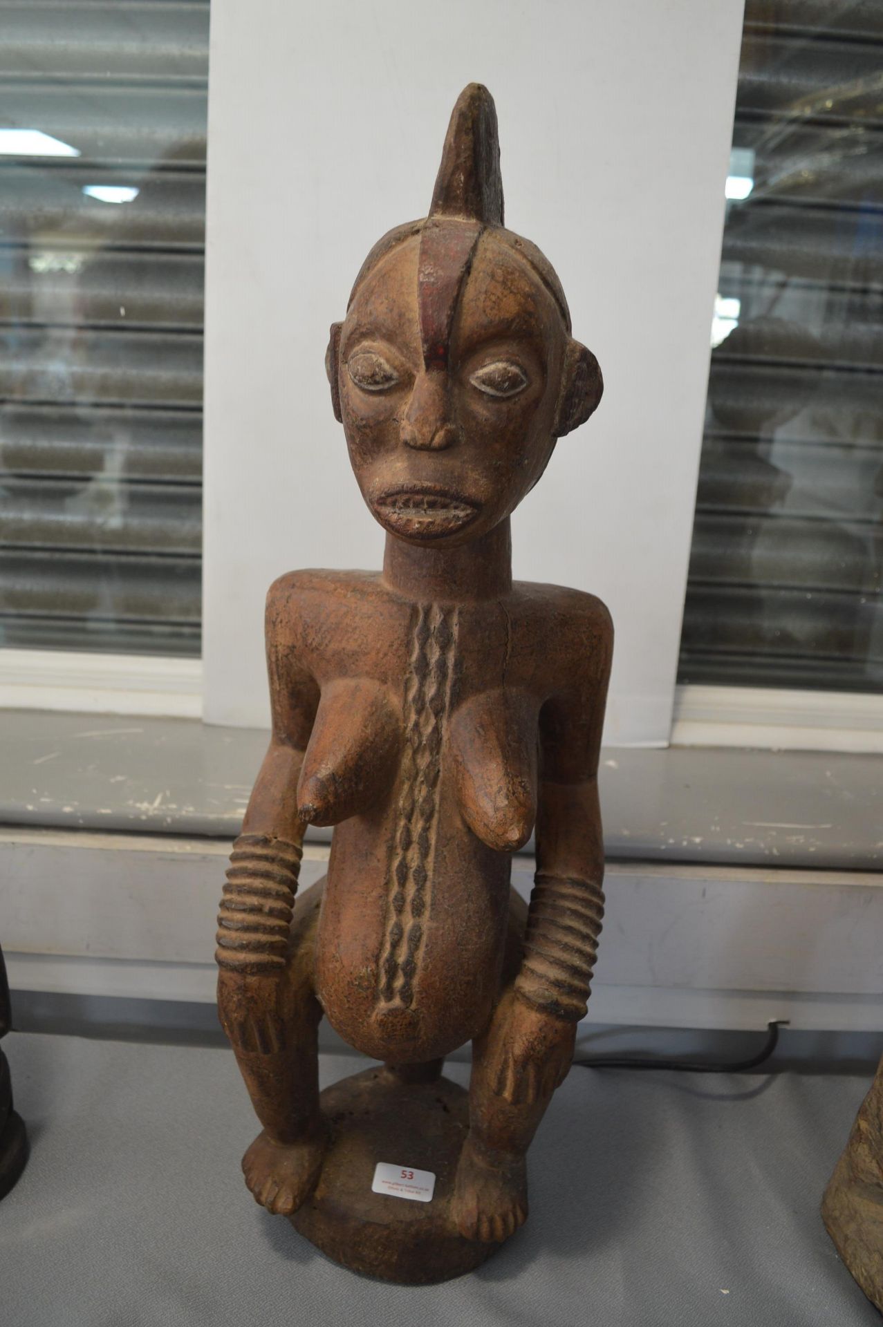 Baule African Tribal Carved Wooden Fertility Figure