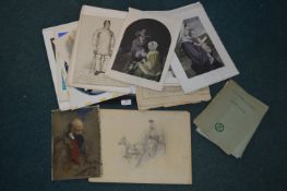 Assorted Prints, Sketches, and Toulouse Lautrec Submersion Prints