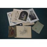 Assorted Prints, Sketches, and Toulouse Lautrec Submersion Prints