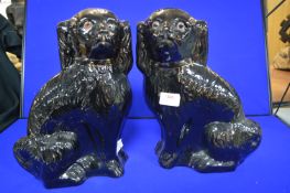 Pair of Black Staffordshire Flatback Dogs