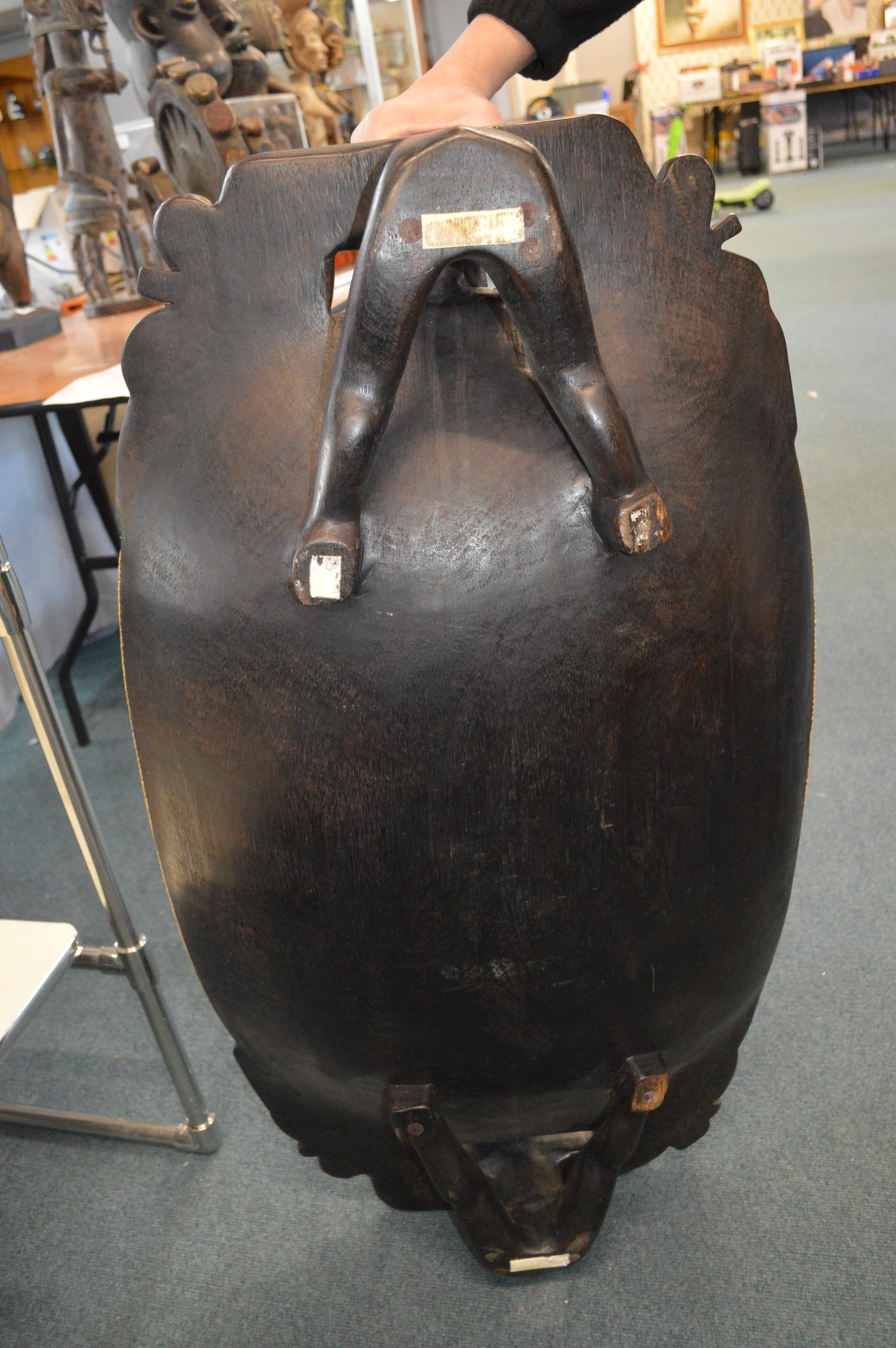 Large Carved Ironwood Dayak Chieftains Bowl - Image 4 of 4