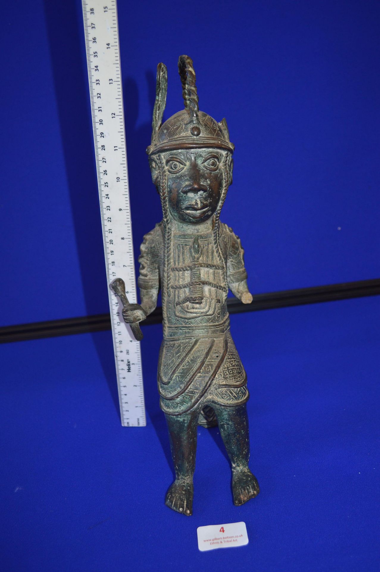 Benin Bronze Seated Figure (AF) - Image 2 of 6