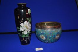 Cloisonne vase and Pot
