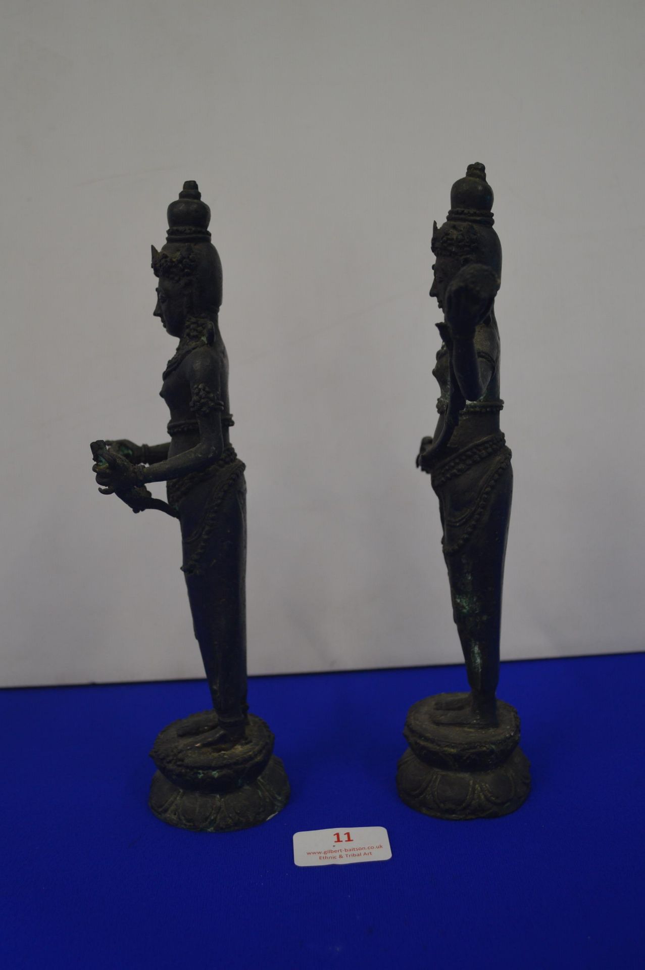 Pair of Bronze Bodhisattva Figures - Image 3 of 5