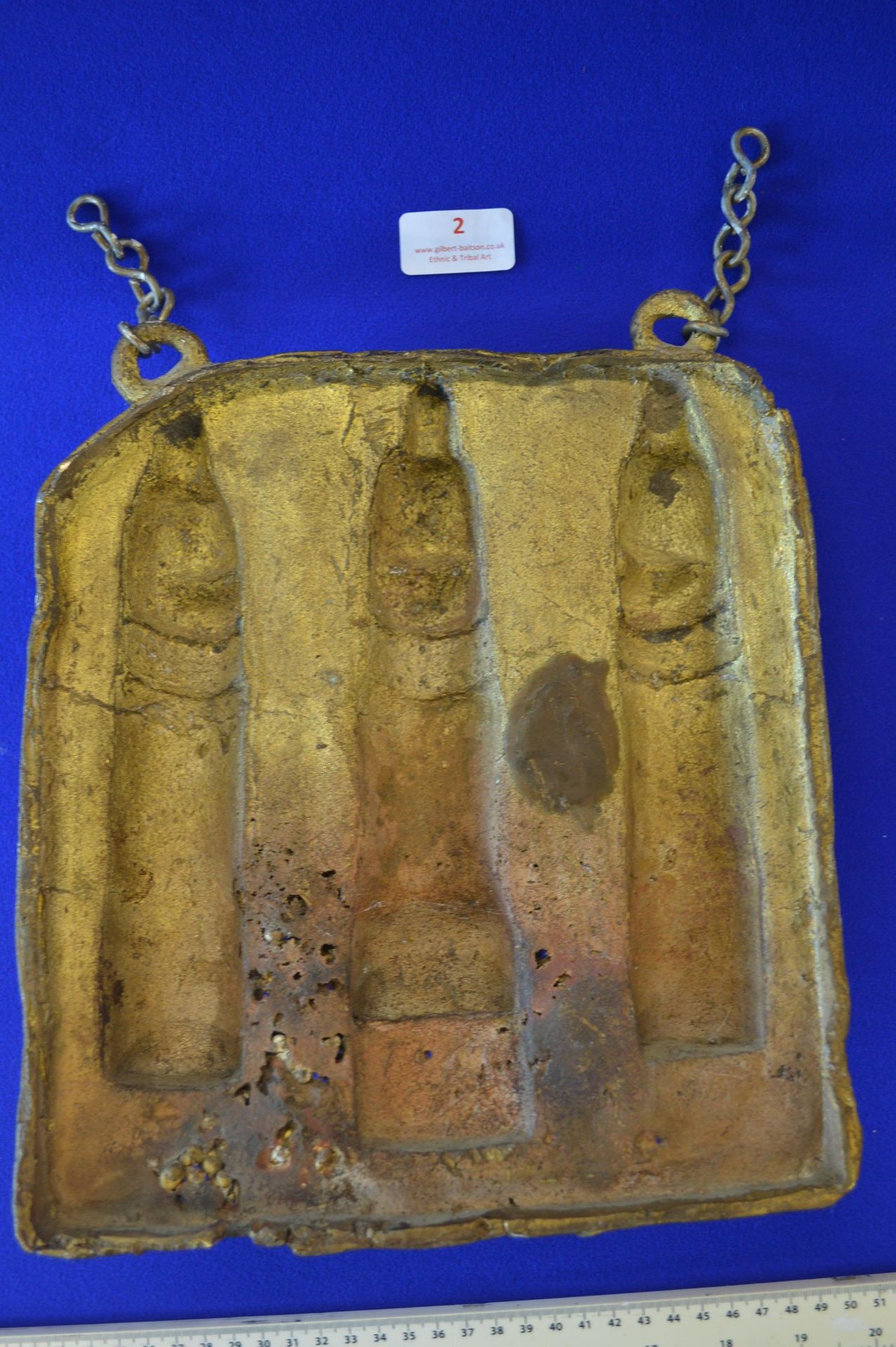 Benin Bronze Plaque Depicting Three Figures - Image 3 of 3