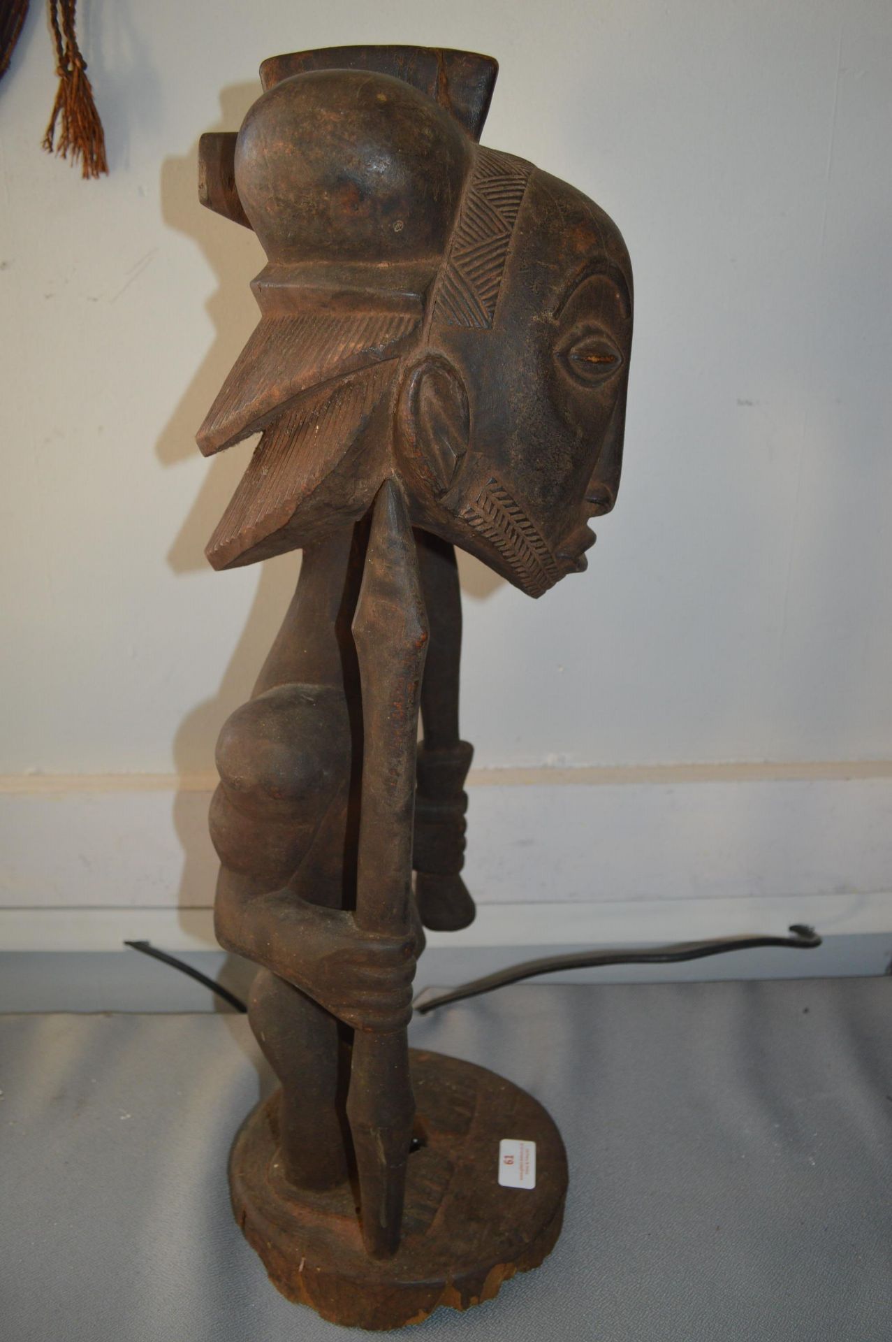 Luba Carved Wooden Male Tribal Fertility Figure - Image 2 of 4