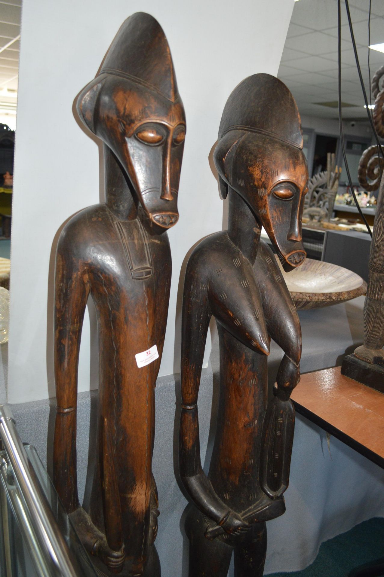 Pair of Large Senufo Fertility Figures 140cm tall - Image 4 of 4