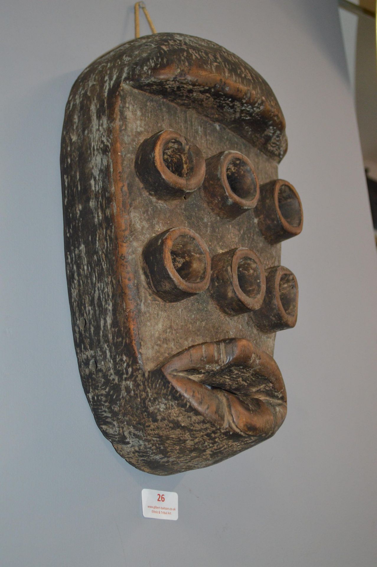 Carved Wooden Kru Mask from the Grebo Tribe Liberia - Image 2 of 3