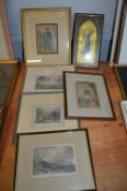 Small Framed Victorian Prints etc.